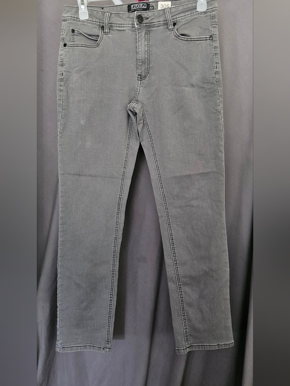Ezekiel Men's Slim Straight Gray Jeans